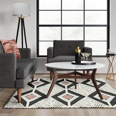 5'x7' Diamond Tufted Area Rug Off White - Threshold™ 2 5'x7' Diamond Tufted Area Rug Off White - Threshold™ - Image 2