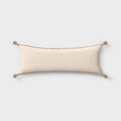 Oversized Gather Embroidered Lumbar Throw Pillow Cream - Threshold™ 4 Oversized Gather Embroidered Lumbar Throw Pillow Cream - Threshold™ - Image 4