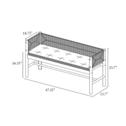 Elden Wood Bench With Woven Back And Loose Cushion Seat - Threshold™ Designed With Studio McGee -Threshold GUEST 8f053347 15e4 4064 81c1 72a38bf0a4d6