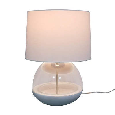 Glass Mixed Material Table Lamp Gray (Includes LED Light Bulb) - Threshold™ 4 Glass Mixed Material Table Lamp Gray (Includes LED Light Bulb) - Threshold™ - Image 4