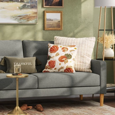 Printed Pumpkin Square Throw Pillow - Threshold™ 1 Printed Pumpkin Square Throw Pillow - Threshold™