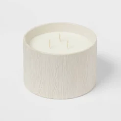 Textured Straight Side Ceramic Warm Cider & Cinnamon Candle White - Threshold™ -Threshold GUEST 913d534b 649d 4c6d 9f5e ee9feea56dbd