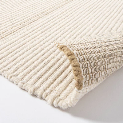 7'x10' Marina Striped Wool/Cotton Area Rug Cream - Threshold™ Designed With Studio McGee 3 7'x10' Marina Striped Wool/Cotton Area Rug Cream - Threshold™ Designed With Studio McGee - Image 3