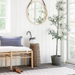 26" Wood Mirror With Pleather Strap Hanger - Threshold™ Designed With Studio McGee -Threshold GUEST 91dea4da 00ed 45d1 9f22 518a2a48f1fa