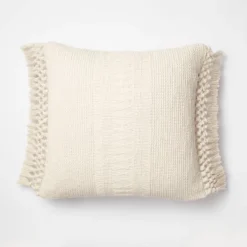 Textural Woven Throw Pillow With Trims Cream - Threshold™ Designed With Studio McGee -Threshold GUEST 92df40e6 0e86 46bf 8645 fd272a7fa838