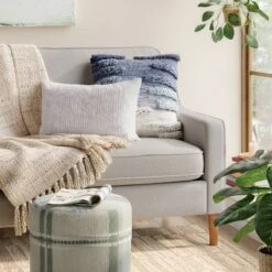 Striped Faux Fur Lumbar Throw Pillow - Threshold™