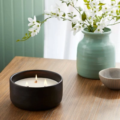 16oz Blackened Bowl Ceramic With Multi Woodwick And Dustcover Spice Vanilla Fig Candle Black - Threshold™ 1 16oz Blackened Bowl Ceramic With Multi Woodwick And Dustcover Spice Vanilla Fig Candle Black - Threshold™
