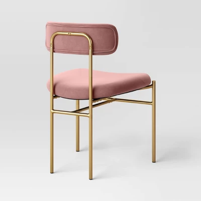 Orion Luxe Dining Chair With Brass Legs Blush Velvet - Threshold™ 3 Orion Luxe Dining Chair With Brass Legs Blush Velvet - Threshold™ - Image 3