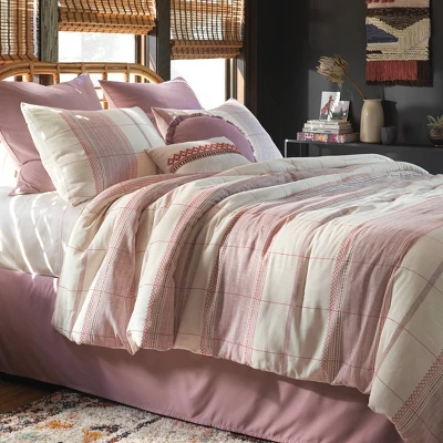 8pc Stripe Boho Comforter Set Mauve - Threshold™ 8 8pc Stripe Boho Comforter Set Mauve - Threshold™ - Image 8