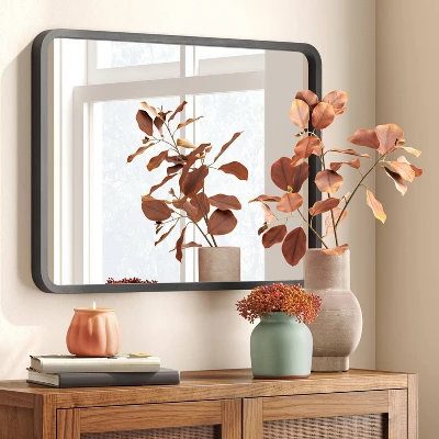 22" X 30" Rounded Corner Wood Wall Mirror - Threshold™ 1 22" X 30" Rounded Corner Wood Wall Mirror - Threshold™