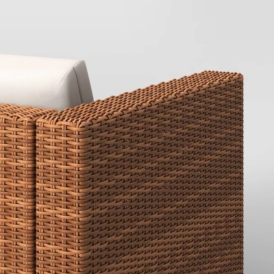 Brookfield Steel Wicker Loveseat - Light Brown - Threshold™ 4 Brookfield Steel Wicker Loveseat - Light Brown - Threshold™ - Image 4