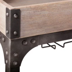 Franklin Bar Cart And Wine Rack Weathered Gray - Threshold™ -Threshold GUEST 999f1629 e0ab 4692 9a9e 8313a8429fea