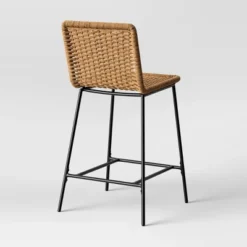 Wasson Woven Metal Leg Counter Height Barstool Tan - Threshold™ -Threshold GUEST 9c2c977c 3581 4935 8100 e53c15df4513