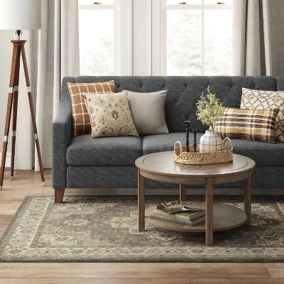 Medallion Jewel Boarder Persian Rug Cream/Gray - Threshold 2 Medallion Jewel Boarder Persian Rug Cream/Gray - Threshold - Image 2