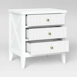 Wrentham Beadboard Farmhouse 3 Drawer Nightstand White - Threshold™ -Threshold GUEST 9ed7fc48 a90d 4ecd 8fe5 c020545e0a69