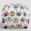 Poppy Ottoman In Damask - Skyline Furniture