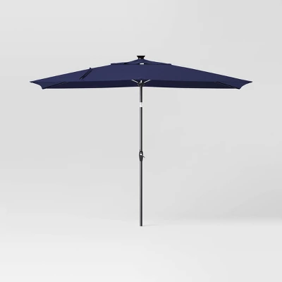 10'x6' Rectangular Solar Market Patio Umbrella - Black Pole - Threshold™ 6 10'x6' Rectangular Solar Market Patio Umbrella - Black Pole - Threshold™ - Image 6