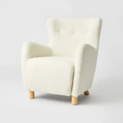 Kessler Wingback Faux Sherling Accent Chair Cream - Threshold™ Designed With Studio McGee 13 Kessler Wingback Faux Sherling Accent Chair Cream - Threshold™ Designed With Studio McGee -Threshold GUEST a09f34e6 88c9 4d02 ba31 f262090269f8