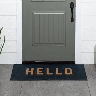 1'7.5"x3'11" 'Hello' Doormat Black/Tan - Threshold™ 4 1'7.5"x3'11" 'Hello' Doormat Black/Tan - Threshold™ - Image 4