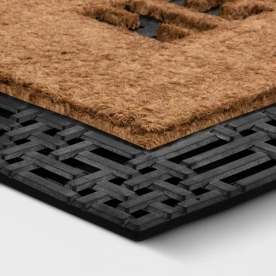 1'11"x2'11" 'Hello' Rubber Coir Doormat Natural/Black - Threshold™ 2 1'11"x2'11" 'Hello' Rubber Coir Doormat Natural/Black - Threshold™ - Image 2