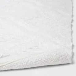 Diamond Embossed Tasseled Woven Bath Rug White - Threshold™ -Threshold GUEST a41a3a38 19d0 40ad 85fe c303fbd316c2