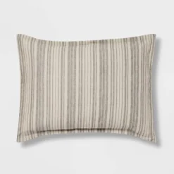 7pc Reversible Printed Stripe Comforter Bedding Set With Sheets Gray - Threshold™ -Threshold GUEST a6518a6e 021c 48a2 a080 bfbd6baea623