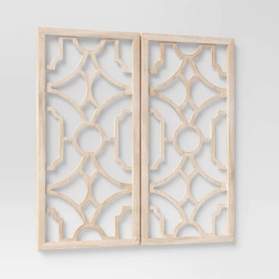Set Of 2 Wood Lattice Wall Hanging Brown - Threshold™ 2 Set Of 2 Wood Lattice Wall Hanging Brown - Threshold™ - Image 2