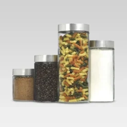 Glass Cylinder Canister Set Of 4 - Threshold™