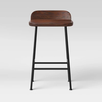 Lorton Low Back Metal Leg Wood Counter Height Barstool - Threshold™ 2 Lorton Low Back Metal Leg Wood Counter Height Barstool - Threshold™ - Image 2