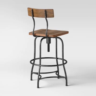 Woodsboro Adjustable Barstool Brown - Threshold™ 3 Woodsboro Adjustable Barstool Brown - Threshold™ - Image 3