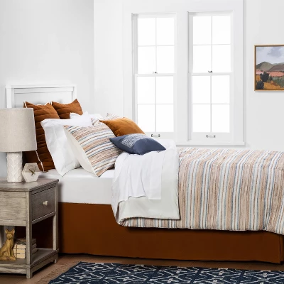 8pc Woven Stripe Comforter Bedding Set Blue/Orange/Off White - Threshold™ 1 8pc Woven Stripe Comforter Bedding Set Blue/Orange/Off White - Threshold™