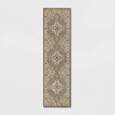Medallion Jewel Boarder Persian Rug Cream/Gray - Threshold 5 Medallion Jewel Boarder Persian Rug Cream/Gray - Threshold - Image 5
