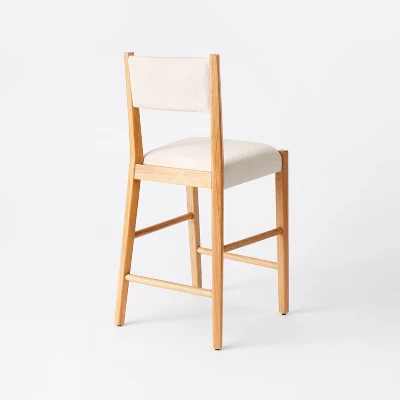 2pk Yalecrest Upholstered Seat And Back With Wood Frame Counter Height Barstools Cream/Natural - Threshold™ Designed With Studio McGee 3 2pk Yalecrest Upholstered Seat And Back With Wood Frame Counter Height Barstools Cream/Natural - Threshold™ Designed With Studio McGee - Image 3