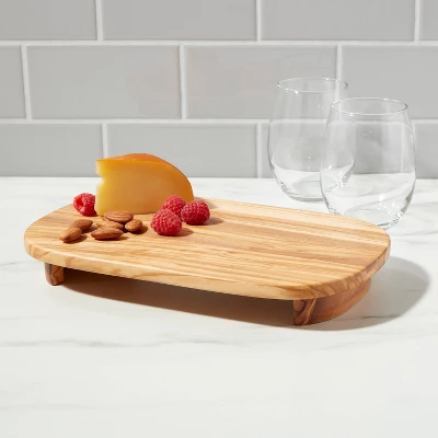11" X 7" Olivewood Elevated Serving Board - Threshold™ 1 11" X 7" Olivewood Elevated Serving Board - Threshold™