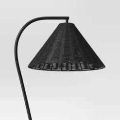 Arc Neck Floor Lamp With Natural Shade Black (Includes LED Light Bulb) - Threshold™ 5 Arc Neck Floor Lamp With Natural Shade Black (Includes LED Light Bulb) - Threshold™ -Threshold GUEST b3359c3b 1bca 48a3 a12e 66ee18b8cf18