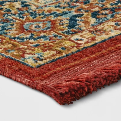 Damask Woven Persian With Fringe Rug - Threshold 1 Damask Woven Persian With Fringe Rug - Threshold
