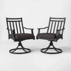 Fairmont 2pk Metal Patio Swivel Rocking Dining Chair - Threshold