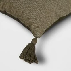 Thankful Embroidered Herringbone Lumbar Throw Pillow Dark Green - Threshold™ -Threshold GUEST b7bf0284 49d7 4b59 860d b283c4906801