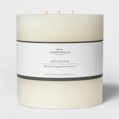 Pillar Candle Soft Cotton White - Threshold™ 10 Pillar Candle Soft Cotton White - Threshold™ -Threshold GUEST ba85ccc0 51d2 49b1 b7fa 9591207f9ad8