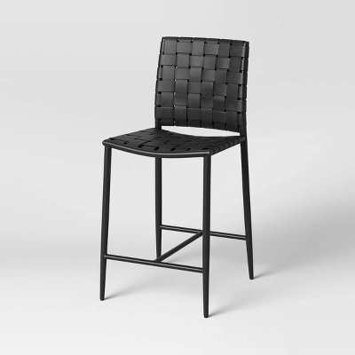 Wellfleet Woven Faux Leather Metal Base Counter Height Barstool - Threshold™ 7 Wellfleet Woven Faux Leather Metal Base Counter Height Barstool - Threshold™ - Image 7