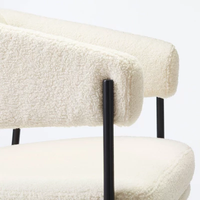 Rosemead Metal Frame And Rounded Back Faux Sherling Accent Chair Cream - Threshold™ Designed With Studio McGee 2 Rosemead Metal Frame And Rounded Back Faux Sherling Accent Chair Cream - Threshold™ Designed With Studio McGee - Image 2