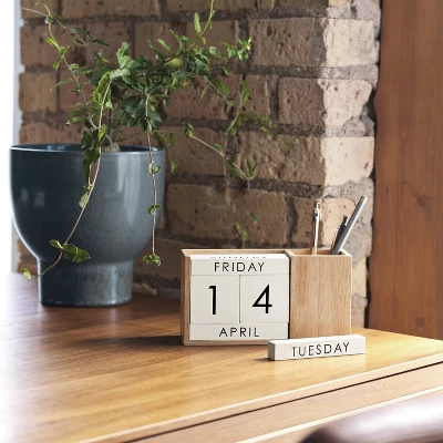 2023 Desktop Calendar 2.5"x7.31" Light Brown - Threshold™ 1 2023 Desktop Calendar 2.5"x7.31" Light Brown - Threshold™