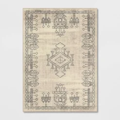 Hancock Distressed Center Motif Rug Beige - Threshold™ -Threshold GUEST be876dc4 ac47 4320 bfe0 7a03c9caedf2