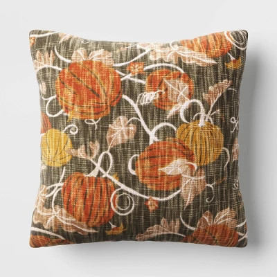 Printed Pumpkin Square Throw Pillow - Threshold™ 5 Printed Pumpkin Square Throw Pillow - Threshold™ - Image 5