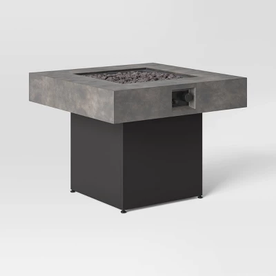 34" Square Liquid Propane Fire Pit - Gray - Threshold™ 2 34" Square Liquid Propane Fire Pit - Gray - Threshold™ - Image 2
