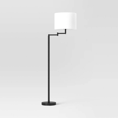 Metal Column Swing Arm Floor Lamp Black - Threshold™ 5 Metal Column Swing Arm Floor Lamp Black - Threshold™ - Image 5