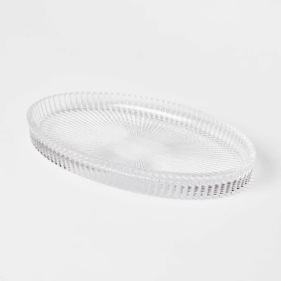 Ribbed Glass Vanity Tray Clear - Threshold™ 3 Ribbed Glass Vanity Tray Clear - Threshold™ - Image 3