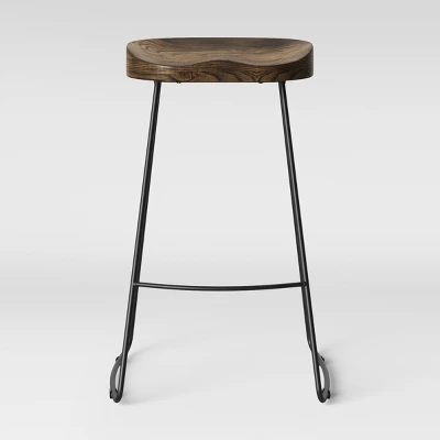 Hull Low Back Barstool Wood/Metal - Threshold 5 Hull Low Back Barstool Wood/Metal - Threshold - Image 5