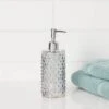 Hobnail Glass With Plastic Pump Soap/Lotion Dispenser Gray Tint - Threshold™