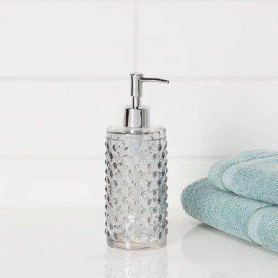 Hobnail Glass With Plastic Pump Soap/Lotion Dispenser Gray Tint - Threshold™ 1 Hobnail Glass With Plastic Pump Soap/Lotion Dispenser Gray Tint - Threshold™